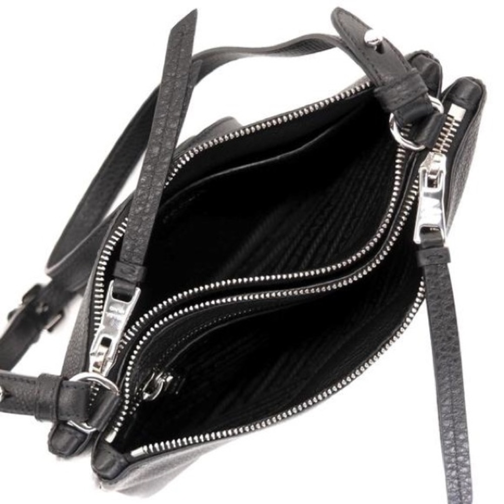 Prada♥️NEW♥️double zip Cossbody black /silver - Picture 6 of 8
